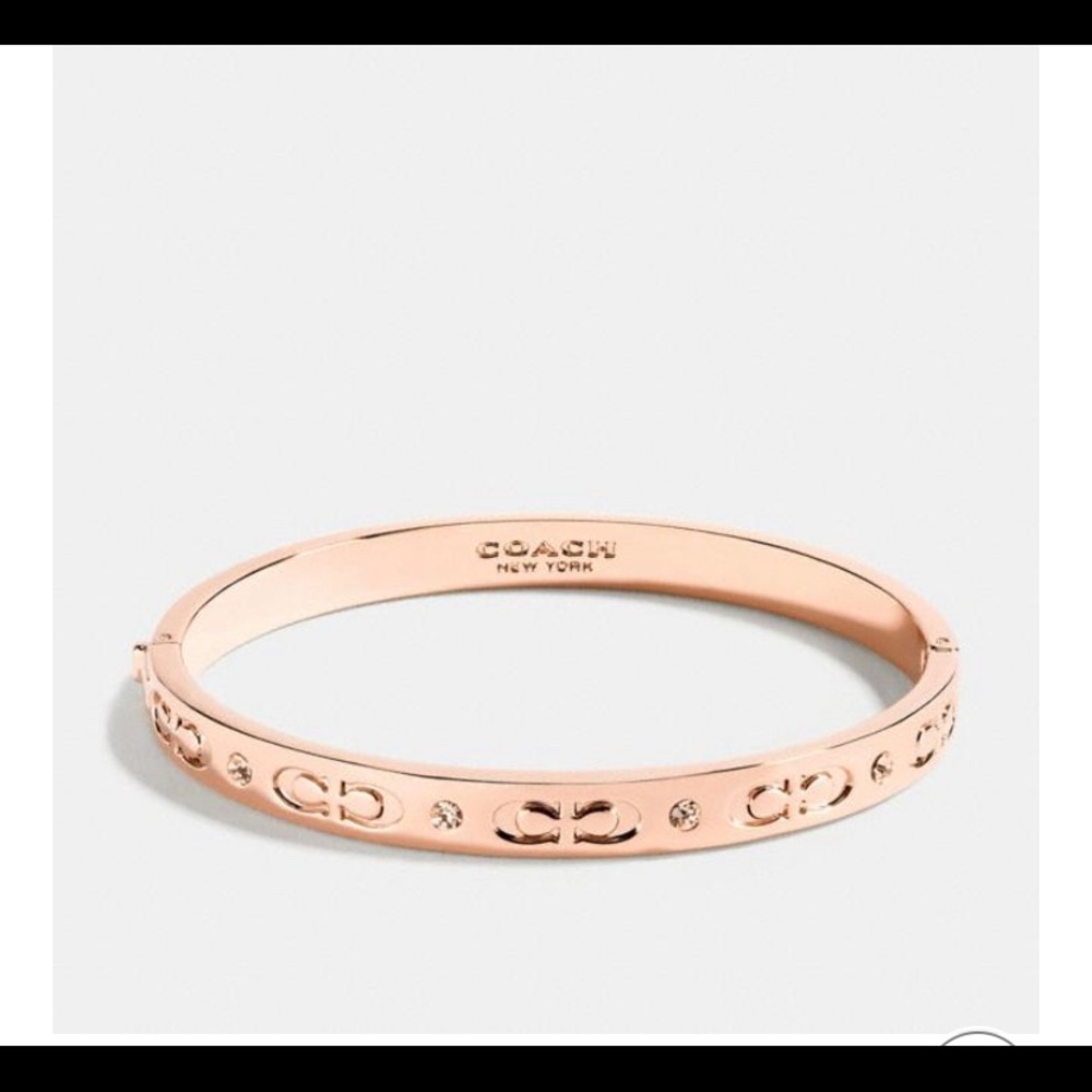 Coach Rose-Gold Kissing C Hinged Bangle - Picture 2 of 8